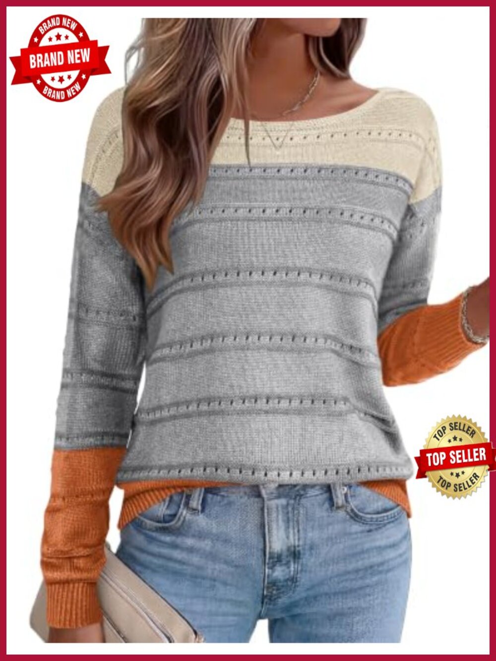 Crochet Off Shoulder Sweater Loose Fit Boat Neck Long Sleeve Pullover